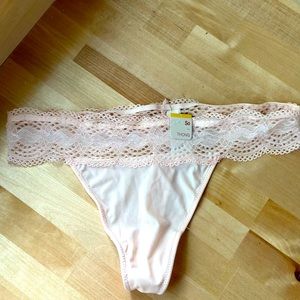 Pink lace thong